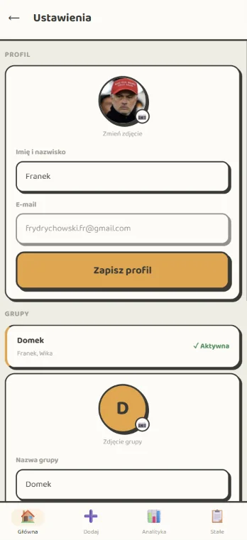 Splitka: ustawienia