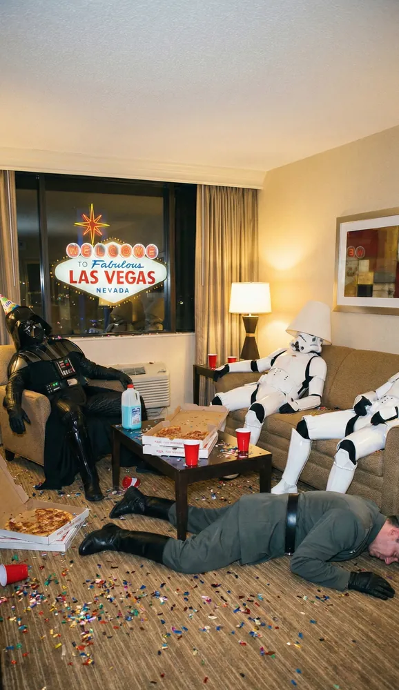 Obraz AI: poranek w hotelu w Las Vegas