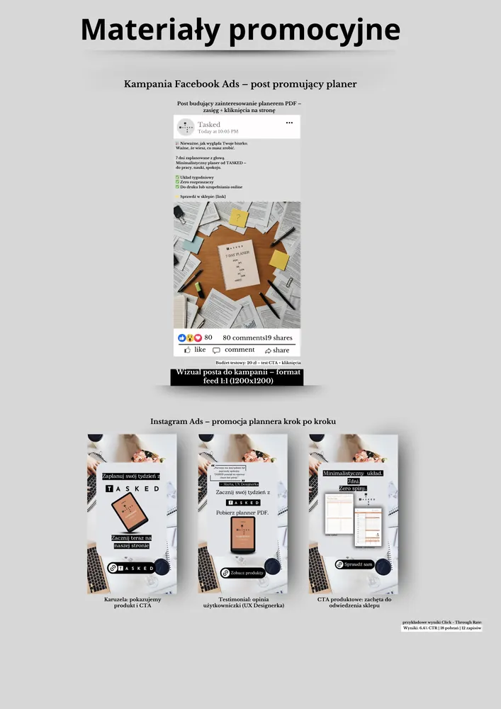 Materiały promocyjne marki TASKED
