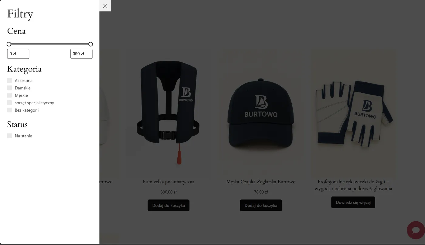 Burtowo: zaawansowane filtry produktów